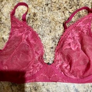 Soma Sensual Pink Lace Unlined Bra Underwired Women's Size 36D